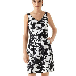 WHBM Belted Tulip Floral Dress Classic Fit N Flare